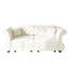 Canapé-lit surdimensionné de 83,8 po Chesterfield, canapé en velours à accoudoirs roulés classique avec capitonnage de fleurs, revêtement pour salon / chambre à coucher / appartement-133596707
