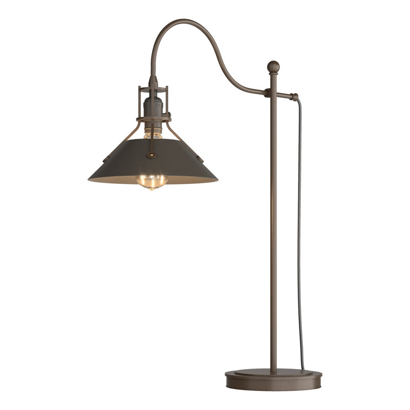 Henry 27" Arched Table Lamp, Bronze, Dark Smoke