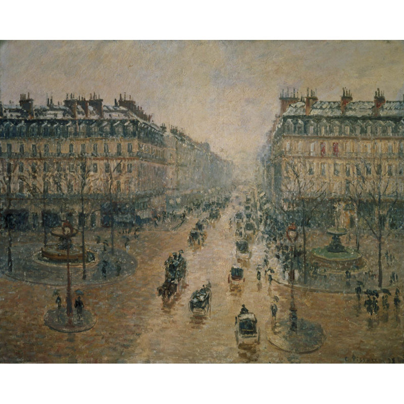 « pissaro avenue de l’opera » (1898) affiche brillante, H 48 po x l 60 po