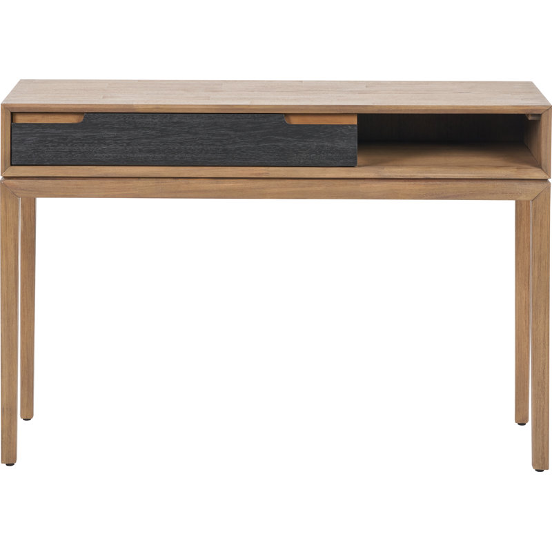 Takierra 120cm Solid Wood Top Console Table, Natural/Black
