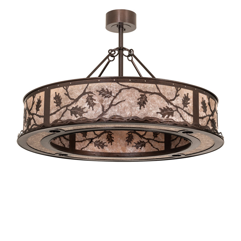 Luminaire suspendu en chêne de 45 po de large
