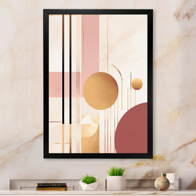 «Art Nouveau Elegance in Retro Pink Gold», reproduction sur toile