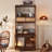 Solid wood frame storage cabinet bookcase