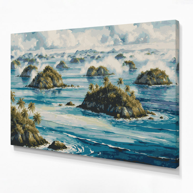 Art mural sur toile bleu, H 8 po x l 10 po