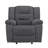 Reno Power Glider Recliner Chair With Heat And Massage, Dark Gray Polyester