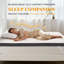 Surmatelas de 3 pouces avec dessus matelassé blanc, côtés en filet gris respirant, fermeté moyenne, housse amovible et lavable-600399470