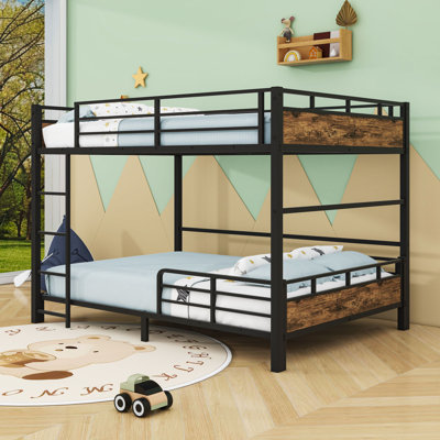Separable Metal Bunk Bed With Safety Guardrails