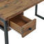 Solid Wood Top Metal Base Writing Desk-1405499465