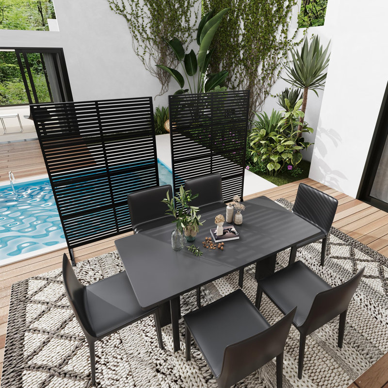 Clôtures de jardin décoratives en métal - H 72 po, Noir