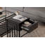 Table basse moderne noire avec pieds en métal, 35,4 x 14,6 x 35,4 pouces | Panneau de particules 100% enduit de mélamine, durable avec capacité de charge de 26,5 lb | Conception élégante de couleur unie pour les espaces de vie industriels et contempo