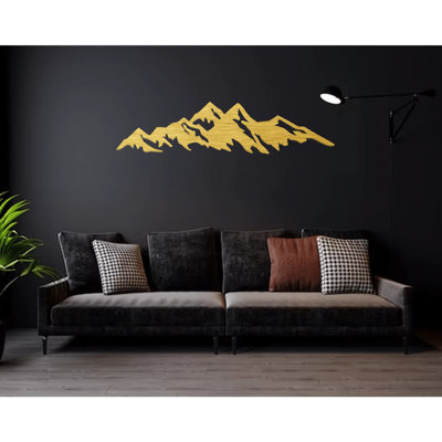 Art mural en métal montagnes - décor de paysage de montagne pittoresque - conception de silhouette inspirée de la nature - décoration murale rustique d'extérieur - sculpture industrielle moderne en métal - chalet à la maison - grande pièce d'art remarquable