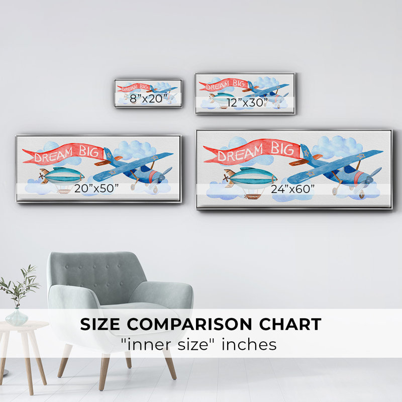 Rêve grand avion - toile encadrée, H 12 po x l 30 po