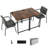  32" Meeting Room Desk Set Of 2 With Charging Station & Headphone Hook Metal Frame Brown