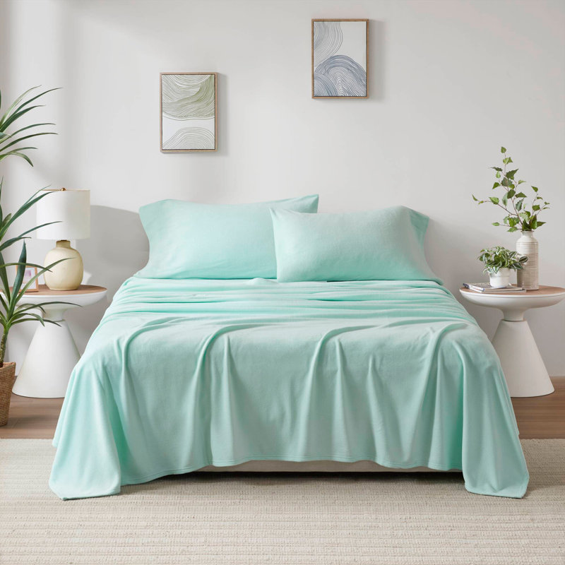 4 PCS Sheet Set Aqua, King Sheet Set