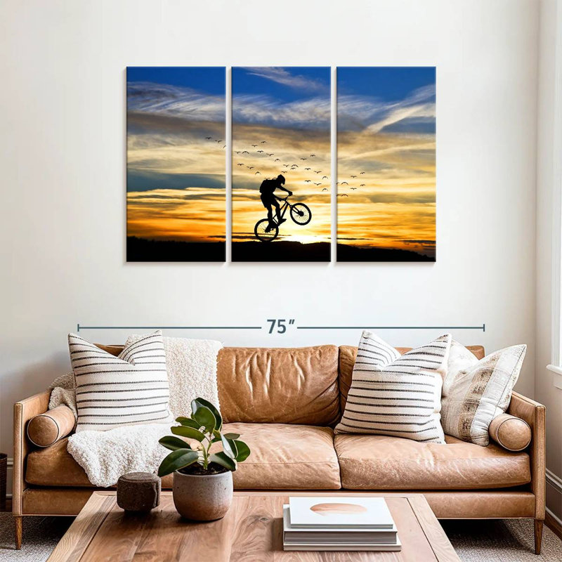 Bicycle Stunt Silhouette, 36" H x 57" W