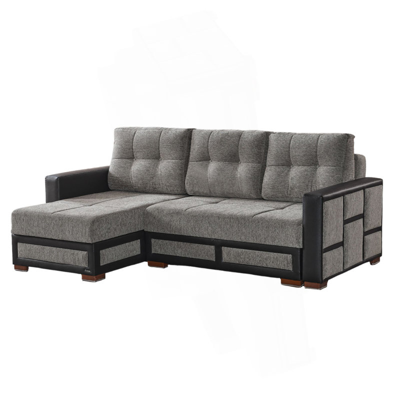 Canapé modulaire rembourré Primenest Urbanedge avec rangement, Noir/gris