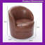 Fauteuil d'appoint pivotant en cuir avec pivotement à 360 ° et base de 23 po de diamètre pour le salon / bureau-1461976223
