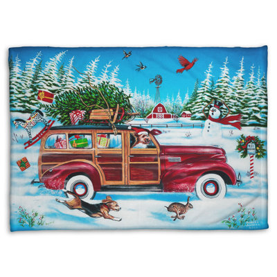 Coral Fleece Blanket, Christmas Eve by Robert Andrea