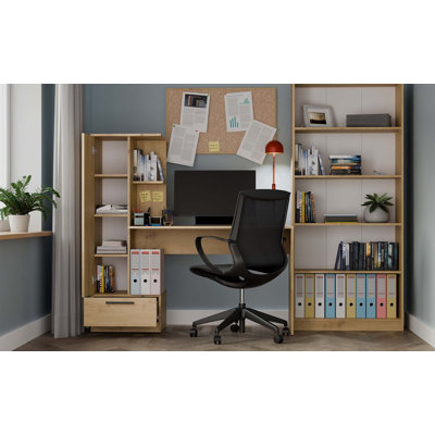 Todo Desk with Tall Bookcase