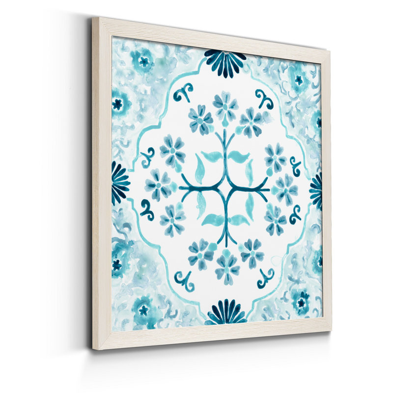 "Gamla Stan Tile IV", reproduction d’art sur toile encadrée, Cadre blanc, H 27,5 po x l 27,5 po x P 1,5 po