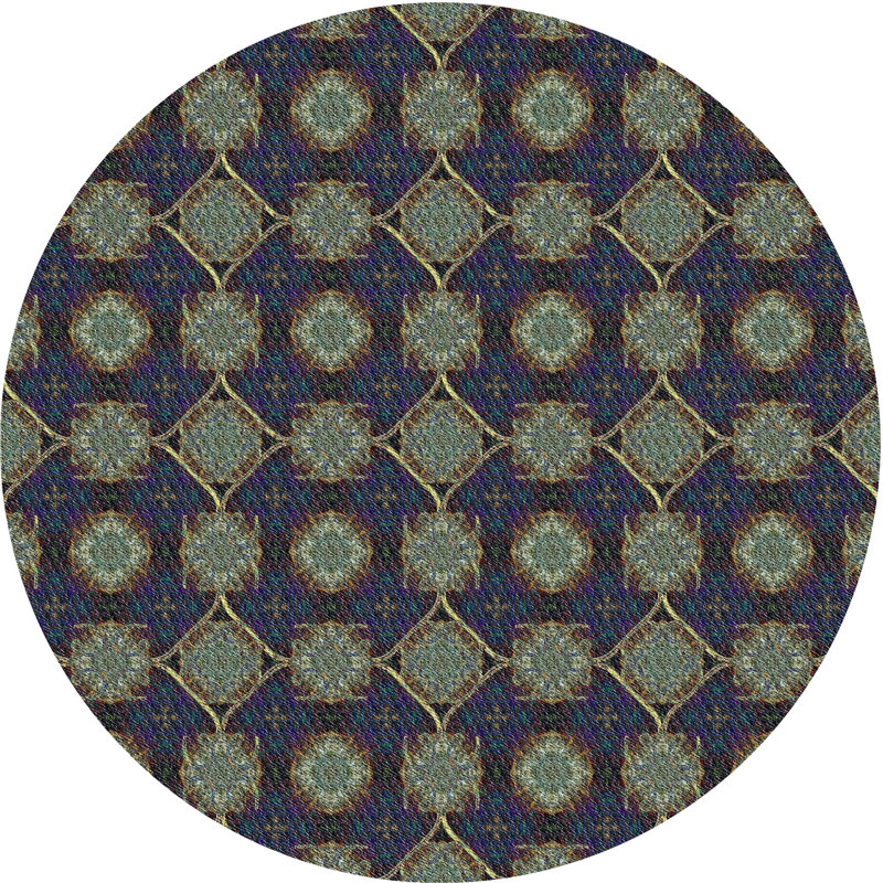 Tapis gris / vert Power Loom, Rond 6 pi