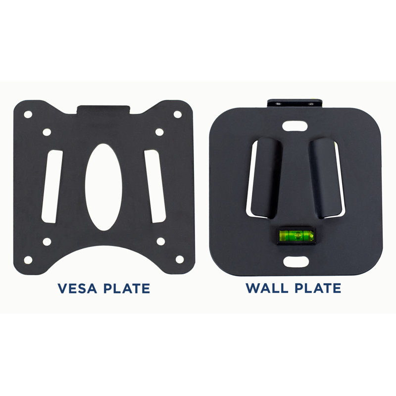 Black Low Profile Fixed TV Wall Mount for 13" to 27" Screens
