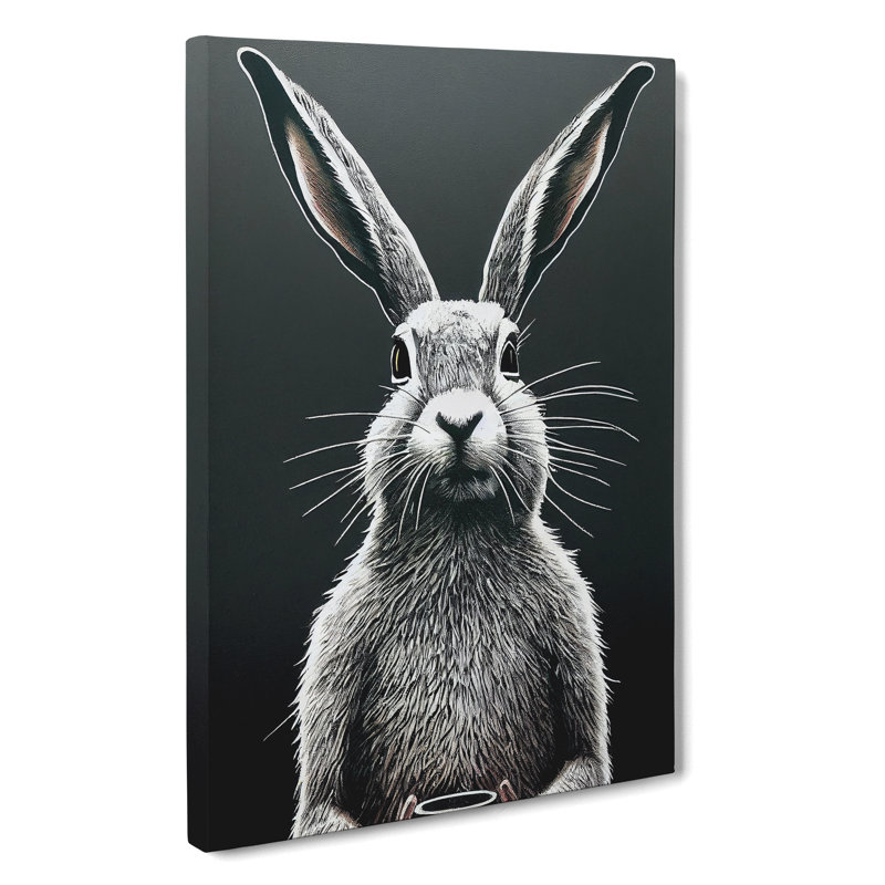 Monochrome Hare No.1, 60cm H x 40cm W x 3cm D