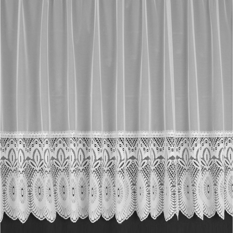 Carlos Lace Semi Sheer Curtain Single Panel, 500cm Width x 91cm Drop