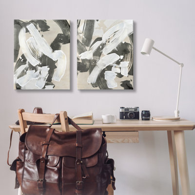  «Neutral Paint Streaks 2 PC», ensemble d'art mural par June Erica Vess