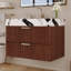 Meuble-lavabo flottant moderne avec plateau en pierre frittée et lavabo en céramique Modern-443711113