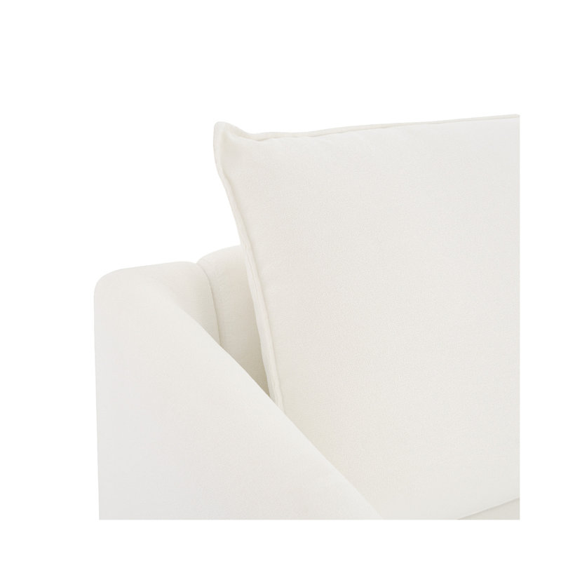 Canapé modulaire en lin avec double repose-pieds et rangement perttu, Blanc