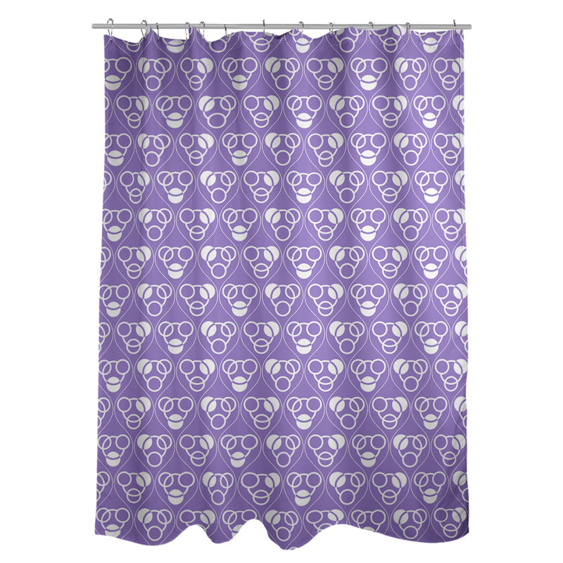 Geometric Shower Curtain, Purple/White