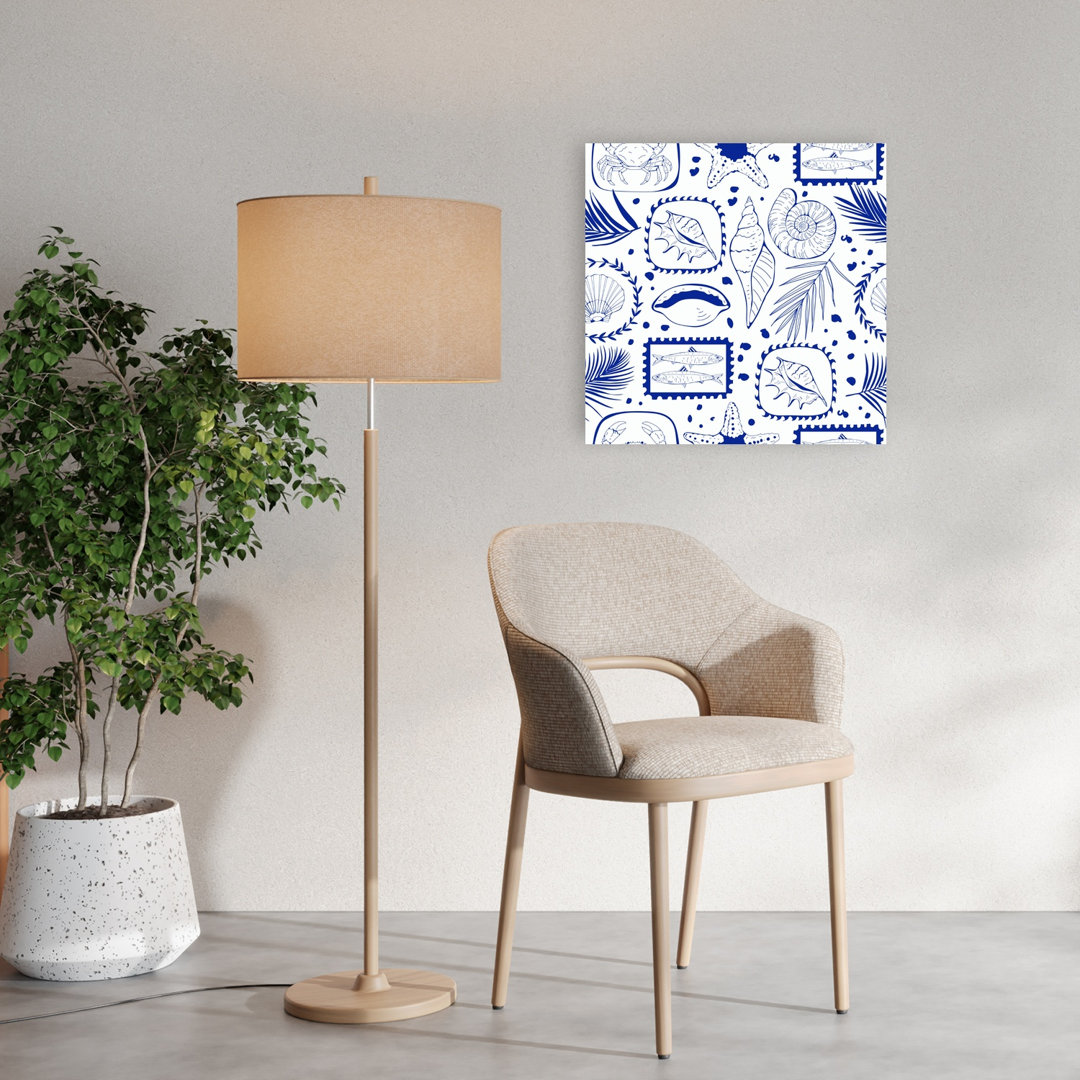 Nautical Sea Collection Abstract Starfish Crab Fish Coastal Wall Art Print