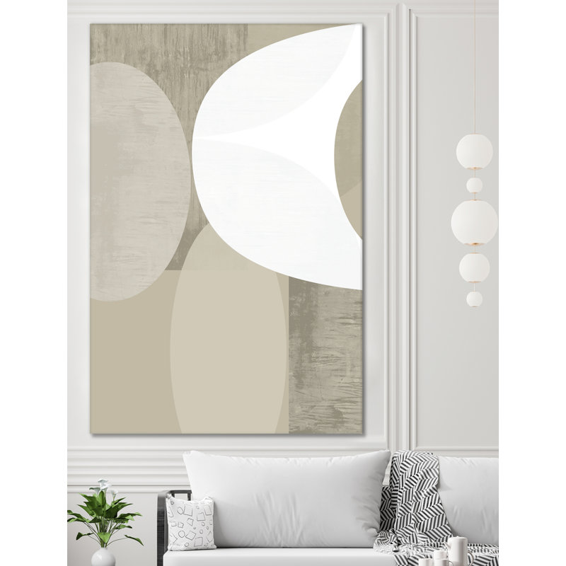 "Black Whiteneutral Shapes 1" par Cartissi, H 72 po x l 48 po