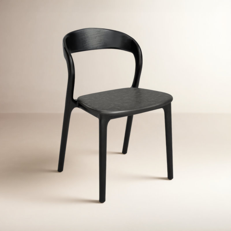 Kayla Leather Dining Chair, Sonoma Black Top Grain Leather / Black