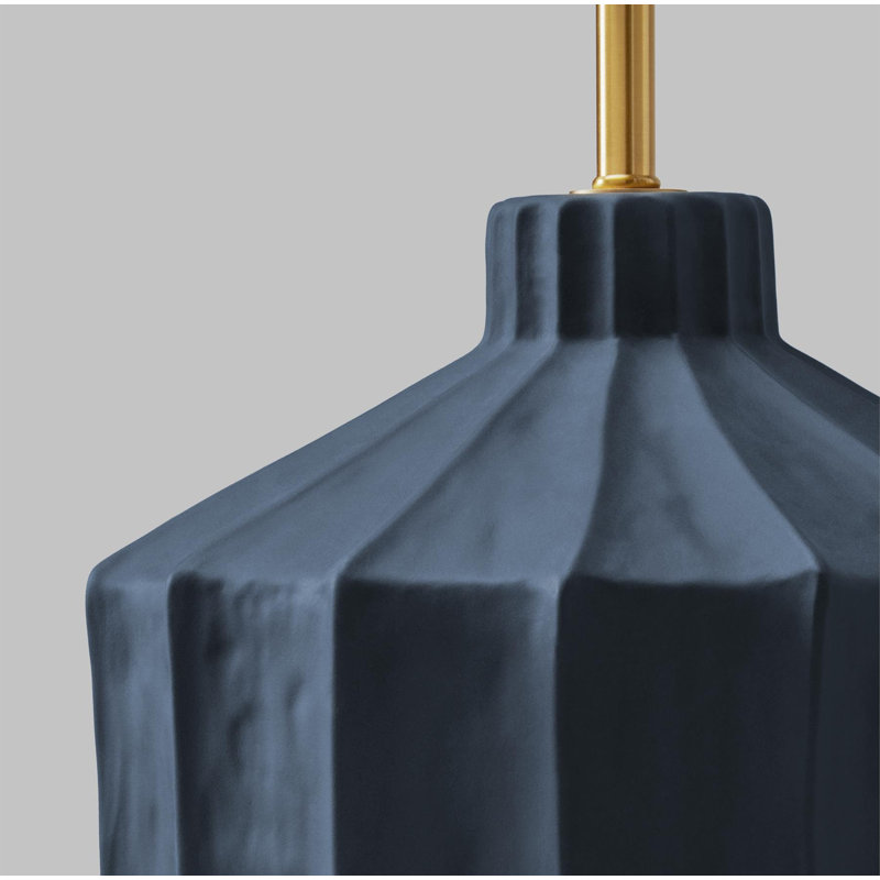 Leesa Ceramic Table Lamp, 18.5" H x 19.5" W x 19.5" D, Matte Blue