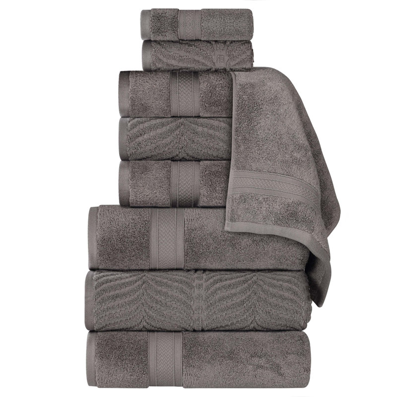 Ensemble de serviettes de bain 9 pièces Aneira, Charcoal