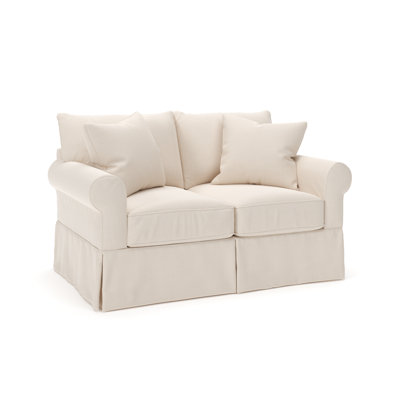 Amari 63" Rolled Arm Slipcovered Loveseat