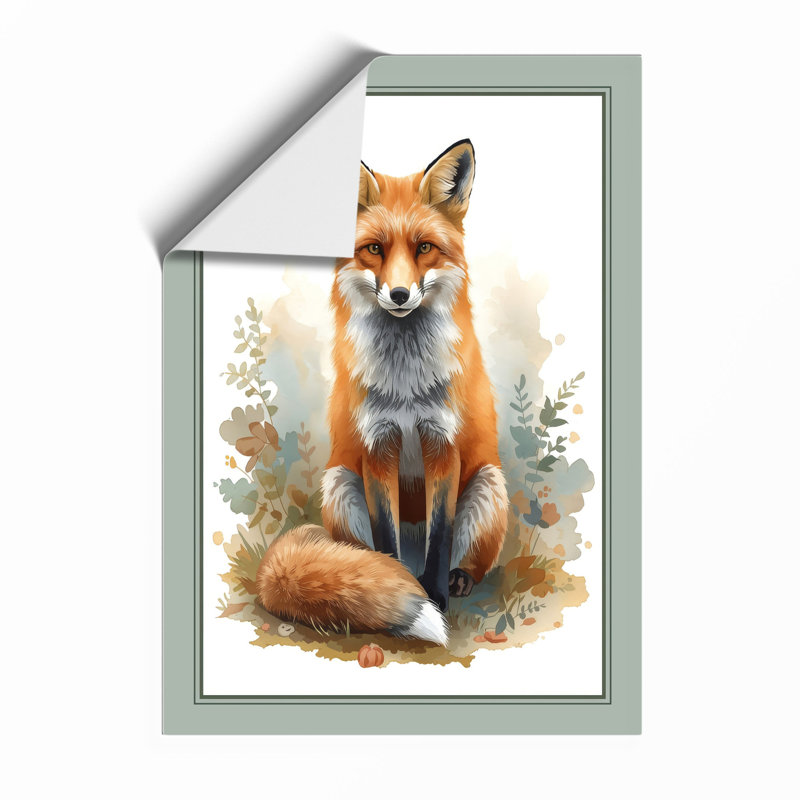 Alert Fox in Woodland Boho - Framed Print, Unframed, A2 - 59.4 x 42.0 cm