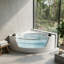 Baignoire à balnéo d'angle 59 pour 2 personnes, baignoire spa de luxe avec jets de massage et éclairage à bulles DEL