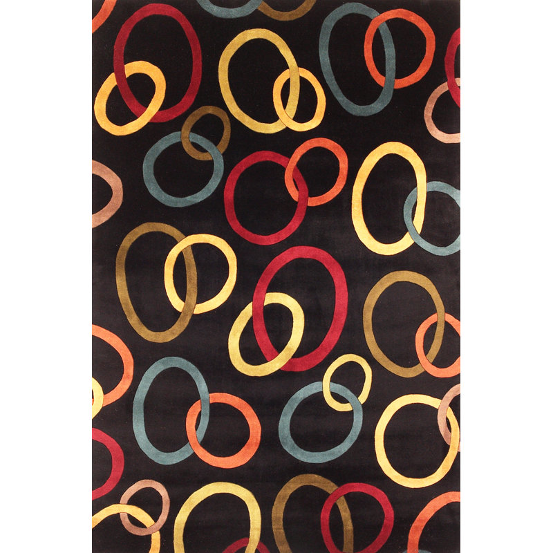 New Wave Black Rug, 7'6" x 9'6"