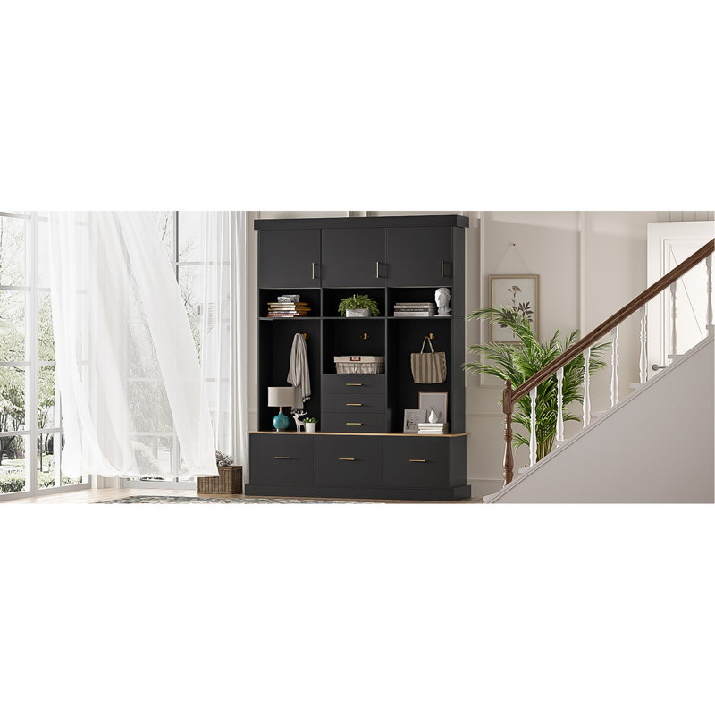 Entryway Hall Tree With Bench And Storage - Thumbnail 3