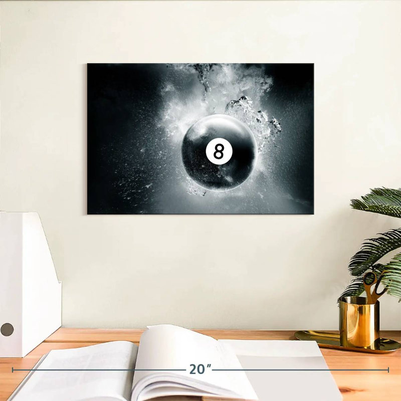 Senne Eight Ball Water Drop, 8" H x 12" W