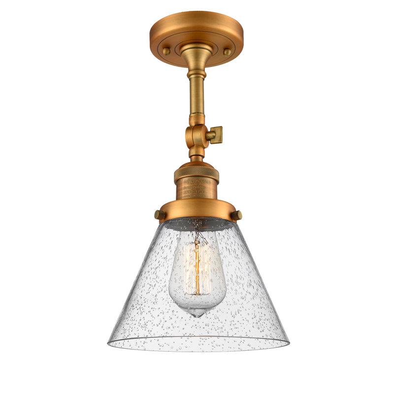Éclairage de meuble-lavabo inclinable 2 lumières Cone, Ampoule à DEL rétro de 6 watts, Grainé, Laiton brossé