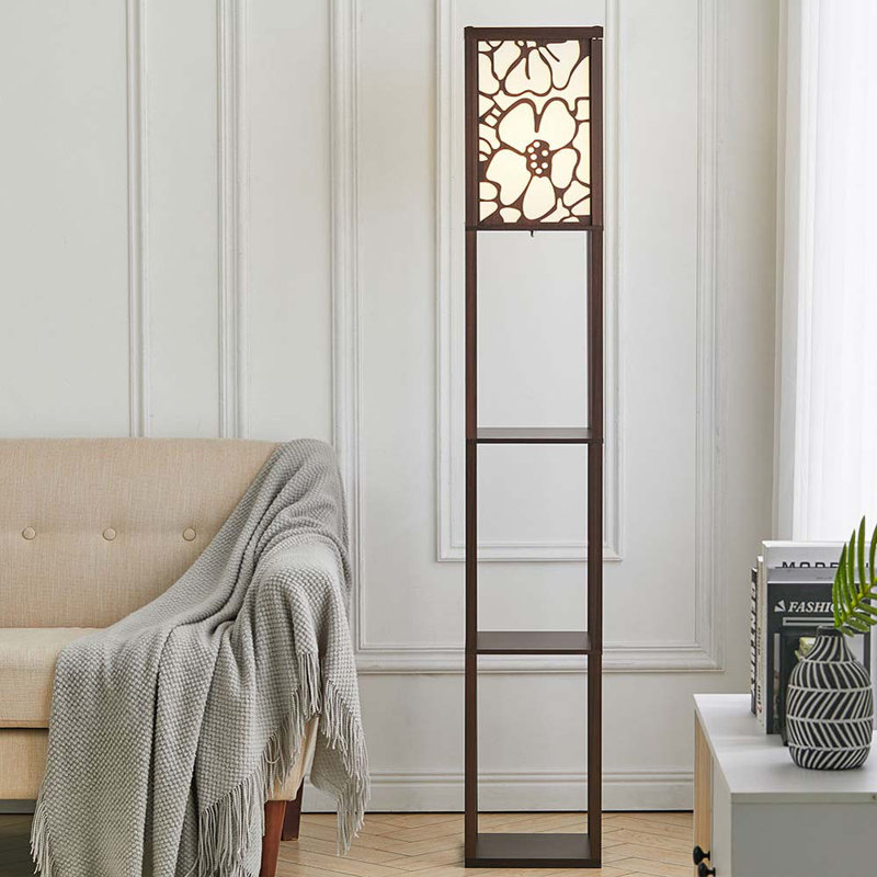 Cullacabardee 160cm Column Floor Lamp, Walnut