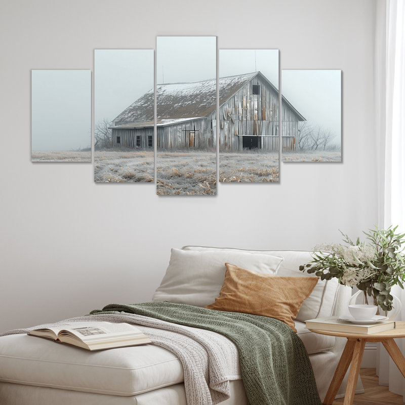 Grey Winter Barn Modern Marvel - Barn Canvas Wall Art Set