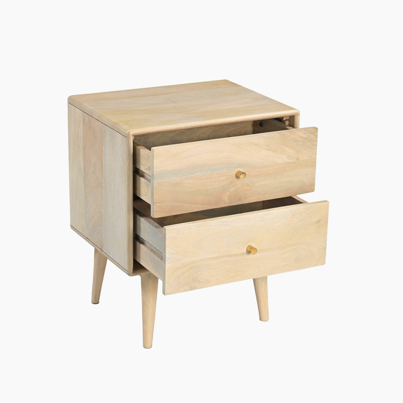 35cm W Solid Wood Bedside Table
