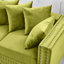 5 + 2 places en velours 2 + 3 avec design moderne, accoudoirs carrés, pieds en bois massif, coussins à ressorts et housses amovibles pour le look du salon, places assises, accoudoirs, rangement pour clous argentés-253820571