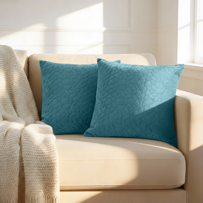 Luxury Pebble Cushion Cover- (Pack of 2), Teal