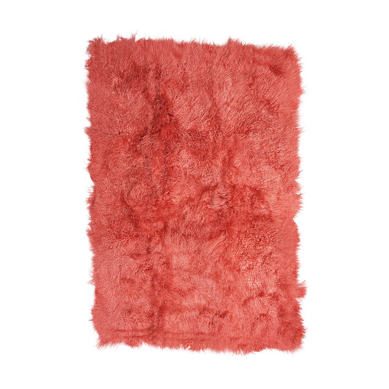 Sheepskin Area Rug in CORAL